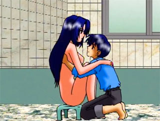 Every inch of sexy young hentai girl is scrubbed clean from titanime