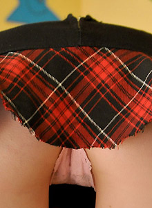 Cute school girl Hailey shows off her big perky tits from Hailey's Hideaway