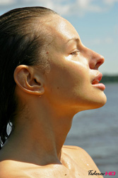 Fedorov-hd-Vika-lake-wet-slim-teen-blue-bikini-outdoor-beach from Fedorovhd