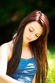 Pretty brunette poses nude in the park! from Met-Art